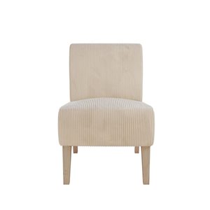 DHP Kendrin Ivory Corduroy Armless Accent Chair