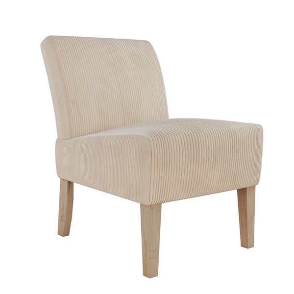 DHP Kendrin Ivory Corduroy Armless Accent Chair