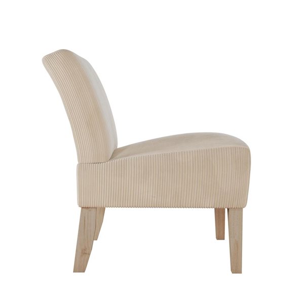 DHP Kendrin Ivory Corduroy Armless Accent Chair