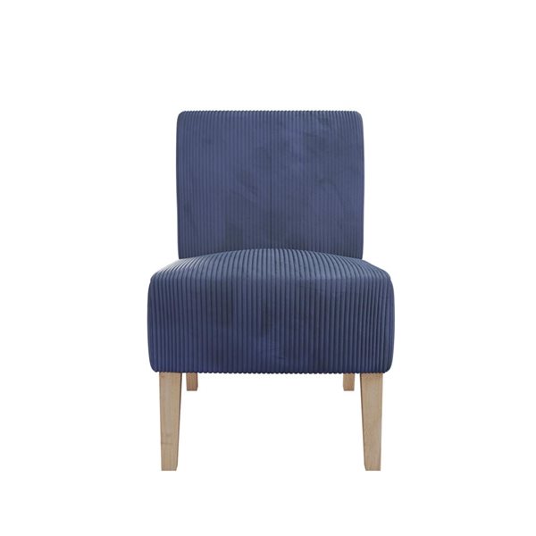 Fauteuil d'appoint Kendrin de DHP en velours côtelé bleu marine