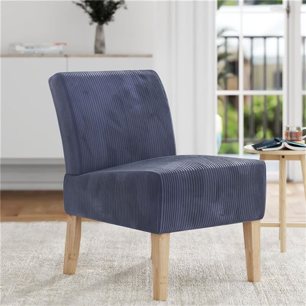 DHP Kendrin Navy Corduroy Armless Accent Chair