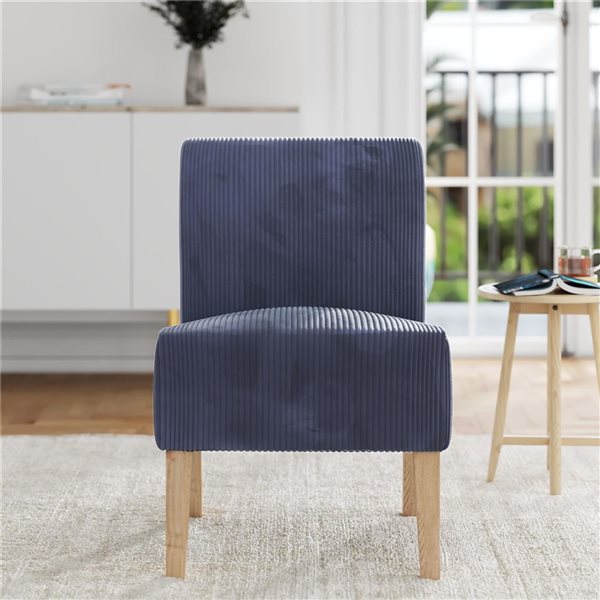 DHP Kendrin Navy Corduroy Armless Accent Chair