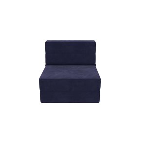 Novogratz The Flower 5-in-1 Navy Blue Velvet Modular Chair and Lounger Bed