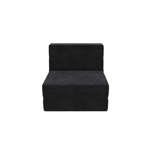 Fauteuil et lit modulaires 5-en-1 The Flower de Novogratz tissu velours noir