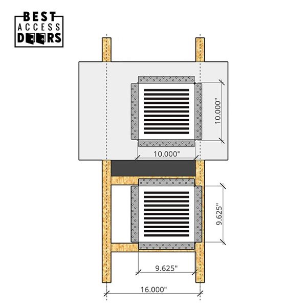 Best Access Doors Invisagrille 10 x 10-in Ventilation Fan Grille with Removable Magnetic Cover - White