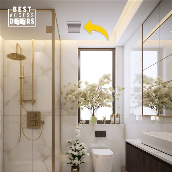 Best Access Doors Invisagrille 10 x 10-in Ventilation Fan Grille with Removable Magnetic Cover - White