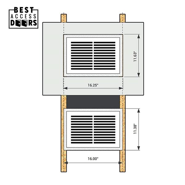 Best Access Doors Invisagrille 14 x 8-in Flush Permanent Cold Air Return Cover - White