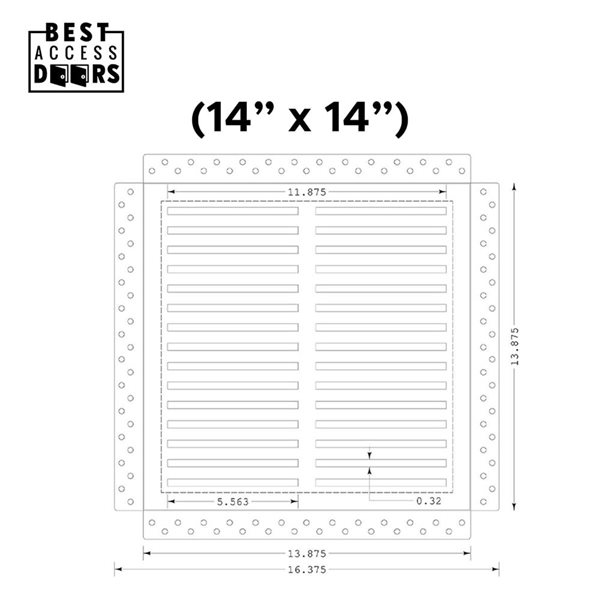 Best Access Doors Invisagrille 14 x 14-in Ventilation Fan Grille with Removable Magnetic Cover - White