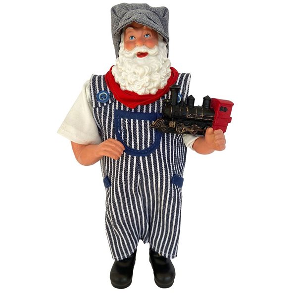 Santa's Workshop 12-in Polyester/Resin Conductor Claus Figurine