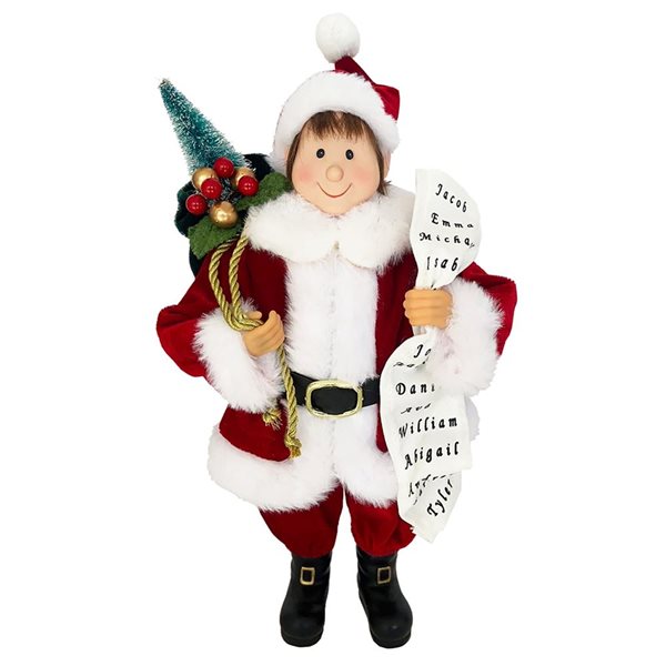 Santa's Workshop 12-in Polyester/Resin Santa's Helper Elf Figurine