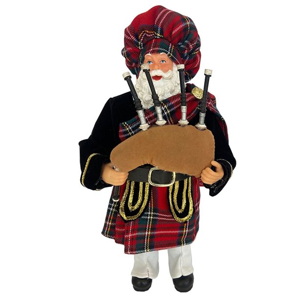 Santa's Workshop 12-in Polyester/Resin Scottish Santa Figurine