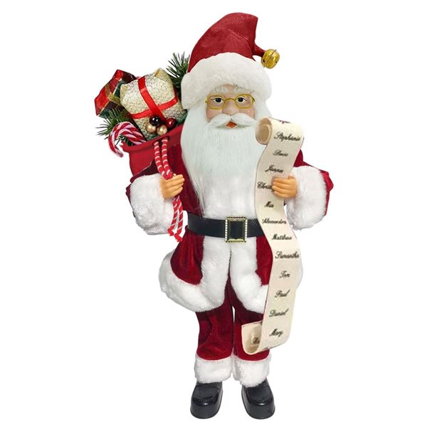 Santa’s Workshop 18-in Polyester/Resin Animated Holly Jolly Santa Figurine