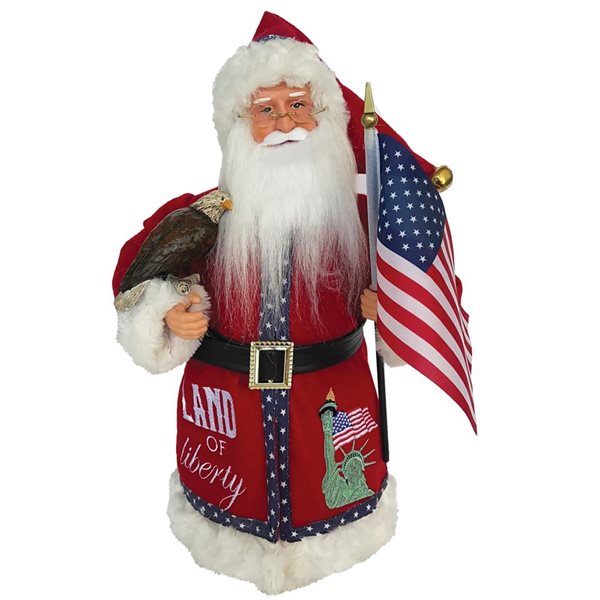 Santa's Workshop 15-in Polyester/Resin Land of Liberty Santa Figurine