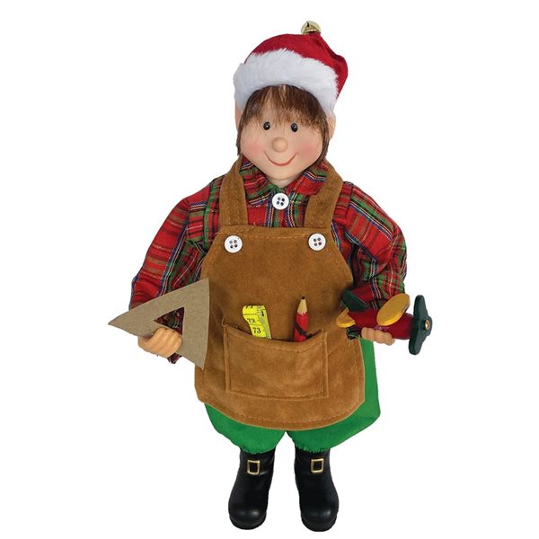 Santa's Workshop 12-in Polyester/Resin Workshop Elf Figurine