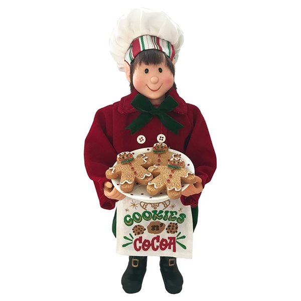 Santa's Workshop 12-in Polyester/Resin Cookies and Cocoa Elf Figurine