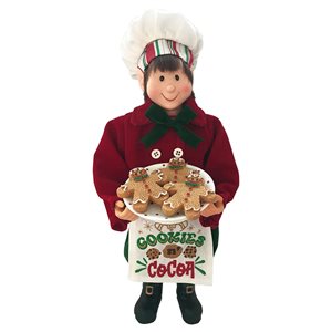 Santa's Workshop 12-in Polyester/Resin Cookies and Cocoa Elf Figurine