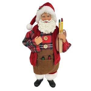 Santa’s Workshop 10-in Polyester/Resin Workshop Claus Figurine