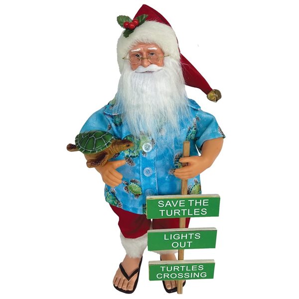 Santa’s Workshop 15-in Polyester/Resin Save the Turtles Claus Figurine