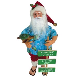 Santa’s Workshop 15-in Polyester/Resin Save the Turtles Claus Figurine