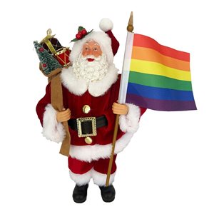 Santa’s Workshop 12-in Polyester/Resin Pride Santa Figurine