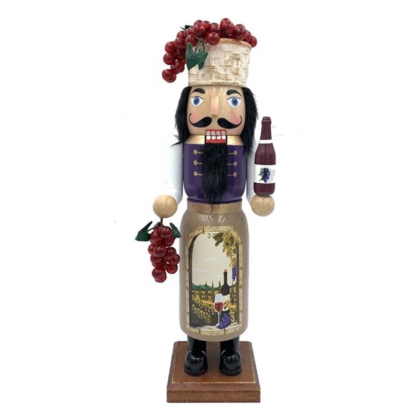 Santa’s Workshop 14-in Wooden Tuscan Wine Nutcracker Figurine