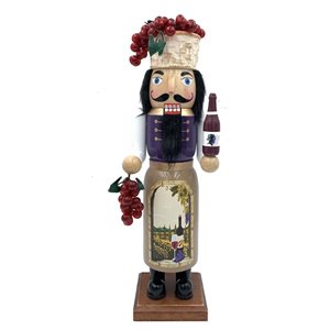 Santa’s Workshop 14-in Wooden Tuscan Wine Nutcracker Figurine