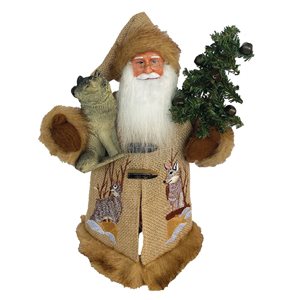 Santa’s Workshop 15-in Polyester/Resin Call of the Wolf Claus Figurine