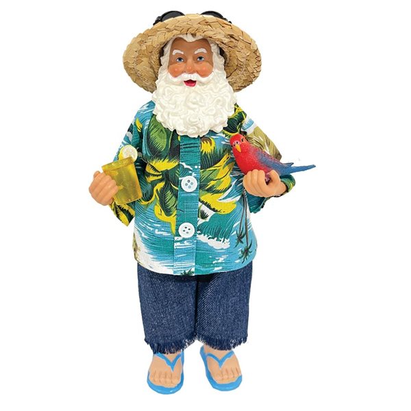 Santa’s Workshop 10-in Polyester/Resin Margaritaville Claus Figurine