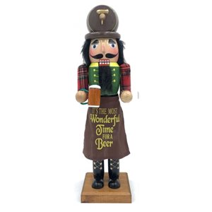 Santa’s Workshop 14-in Wooden Wonderful Time for Beer Nutcracker Figurine