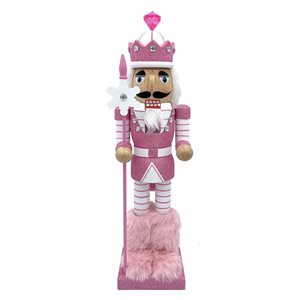 Santa’s Workshop 14-in Wooden Pink Snowflake Nutcracker Figurine