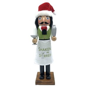 Santa’s Workshop 14-in Wooden Shaken or Stirred Nutcracker Figurine