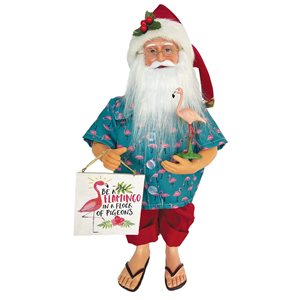 Santa’s Workshop 15-in Polyester/Resin Flamingo Claus Figurine