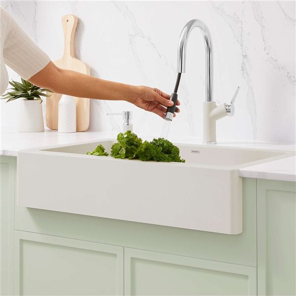 BLANCO Urbena Pull-Down Dual-Spray Kitchen Faucet - Chrome/Soft White