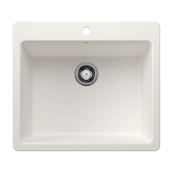 BLANCO Liven SILGRANIT 25-in Single Bowl Dual Mount Kitchen Sink - White