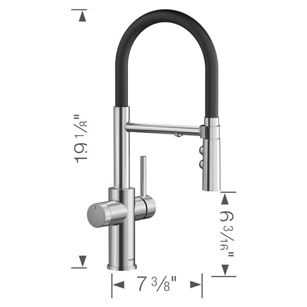 BLANCO Catris Flexo Filter-Ready Semi-Pro Pull-Down Dual-Spray Kitchen Faucet - PVD Steel