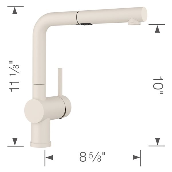 BLANCO Linus Low Arc Pull-Out Dual-Spray Kitchen Faucet - Soft White