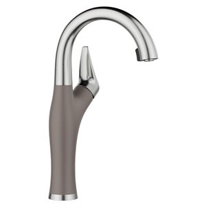 BLANCO Artona Pull-Down Dual-Spray Bar Faucet - PVD Steel/Volcano Grey