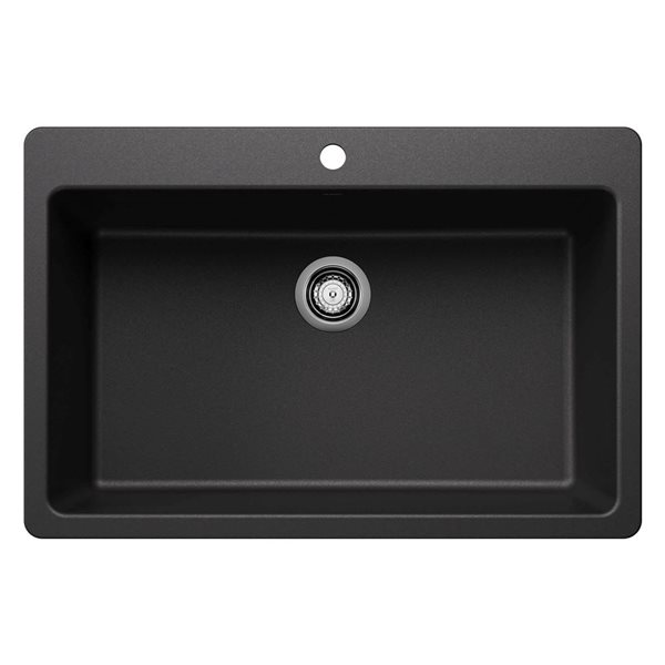 BLANCO Liven SILGRANIT 33-in Super Single Dual Mount Kitchen Sink - Anthracite