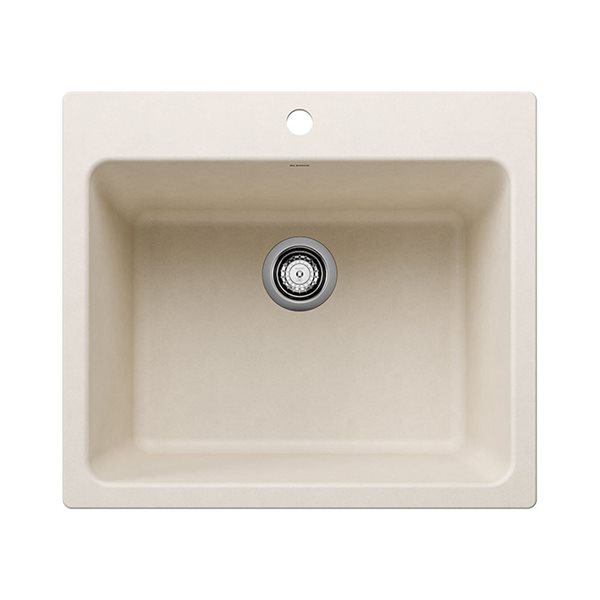 BLANCO Liven SILGRANIT 25-in Single Bowl Dual Mount Laundry Sink - Soft White