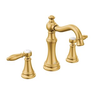 MOEN Brushed Gold Two-Handle High Arc Bathroom Faucet