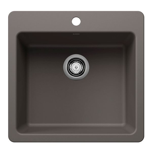 BLANCO Liven SILGRANIT 21-in Single Bowl Dual Mount Kitchen Sink - Volcano Grey