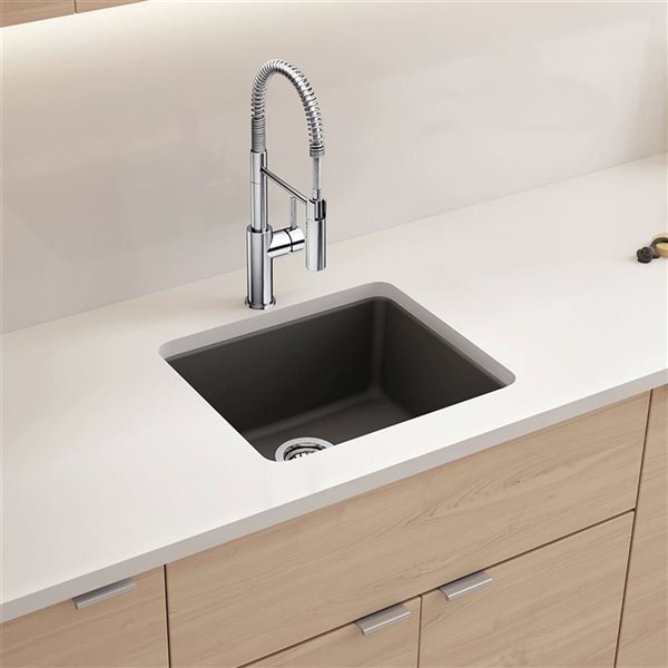 BLANCO Liven SILGRANIT 21-in Single Bowl Dual Mount Kitchen Sink - Cinder