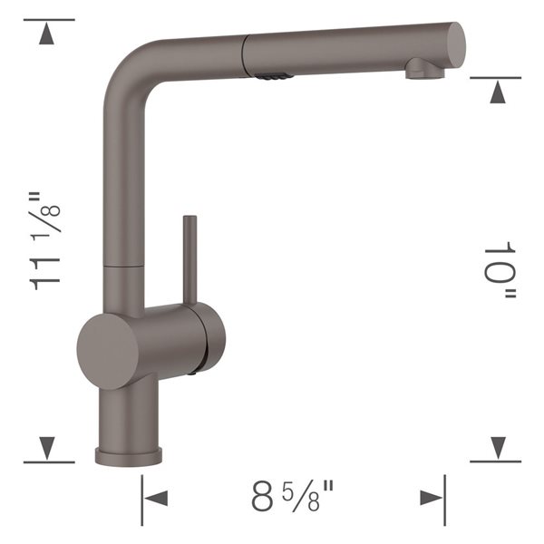 BLANCO Linus Low Arc Pull-Out Dual-Spray Kitchen Faucet - Volcano Grey