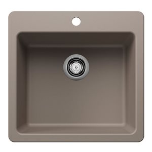 BLANCO Liven SILGRANIT 21-in Single Bowl Dual Mount Kitchen Sink - Truffle