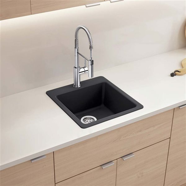 BLANCO Liven SILGRANIT 21-in Single Bowl Dual Mount Kitchen Sink - Coal Black