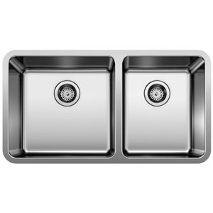 BLANCO Formera 33-in 60/40 Double Bowl Undermount Stainless Steel Kitchen Sink