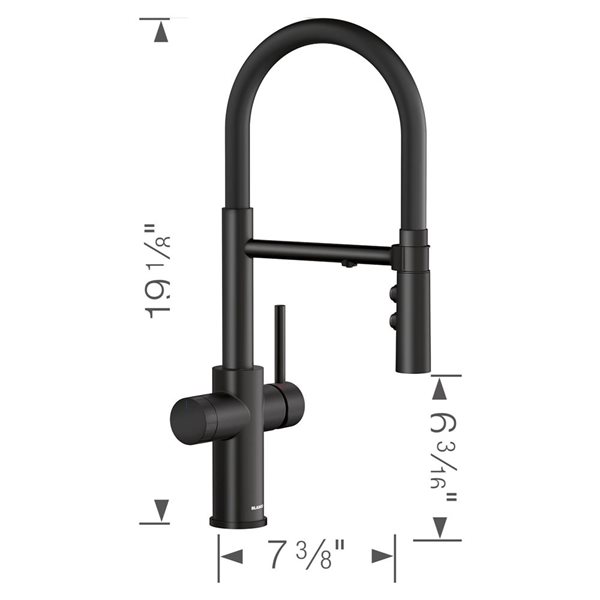 BLANCO Catris Flexo Filter-Ready Semi-Pro Pull-Down Dual-Spray Kitchen Faucet - Matte Black