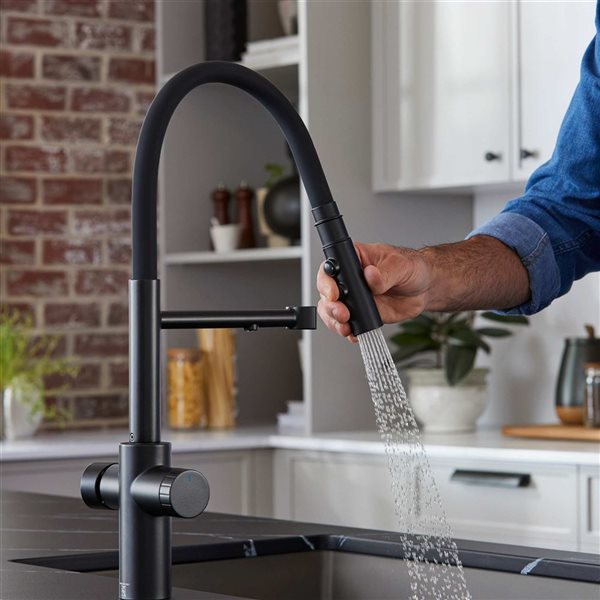 BLANCO Catris Flexo Filter-Ready Semi-Pro Pull-Down Dual-Spray Kitchen Faucet - Matte Black