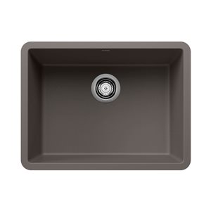 BLANCO Precis SILGRANIT 24-in Single Bowl Undermount Kitchen Sink - Volcano Grey