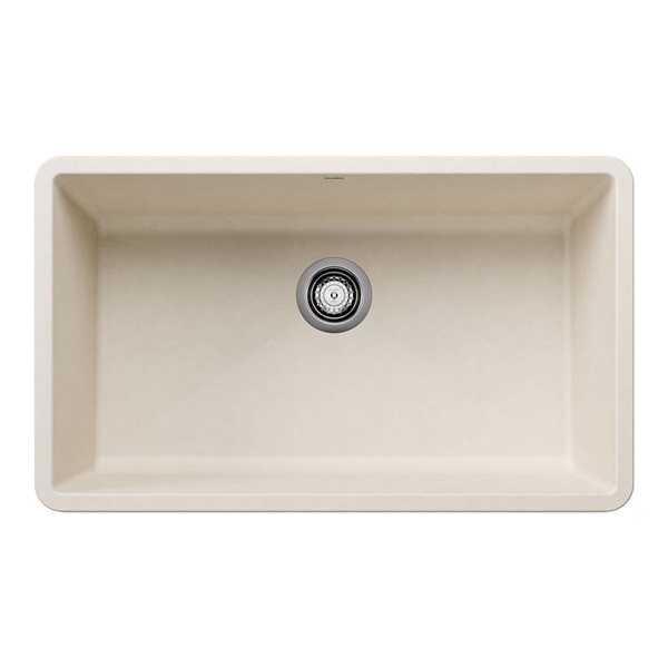 BLANCO Precis SILGRANIT 32-in Super Single Undermount Kitchen Sink - Soft White